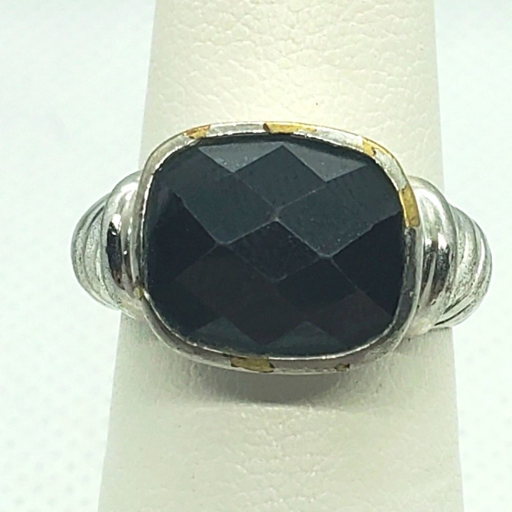 Premier Designs Silver Tone & Black Ring (6)